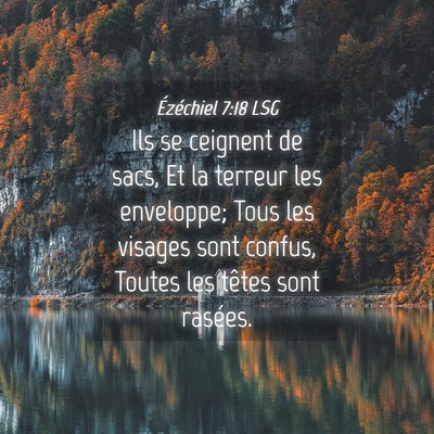 Picture 04 - Ézéchiel 7:18 LSG - Ils se ceignent de sacs, Et la terreur les - Bible Verse Picture