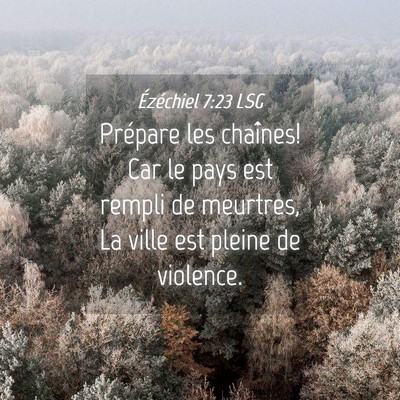 Picture 04 - Ézéchiel 7:23 LSG - Prépare les chaînes! Car le pays est rempli de - Bible Verse Picture