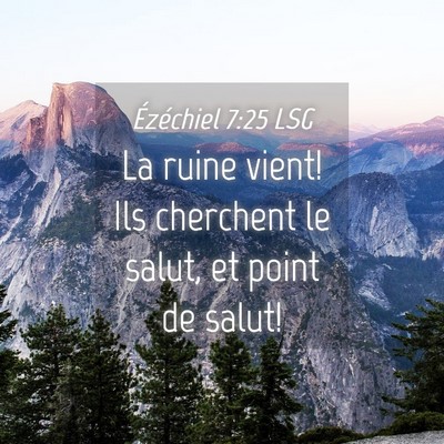 Picture 04 - Ézéchiel 7:25 LSG - La ruine vient! Ils cherchent le salut, et point - Bible Verse Picture