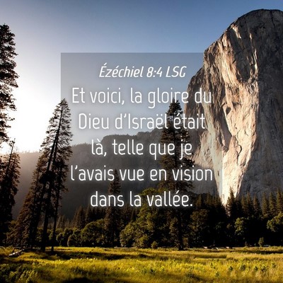 Picture 04 - Ézéchiel 8:4 LSG - Et voici, la gloire du Dieu d'Israël était là, - Bible Verse Picture