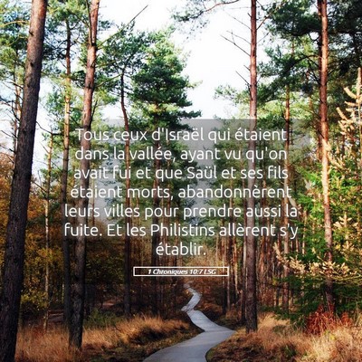 Picture 05 - 1 Chroniques 10:7 LSG - Tous ceux d'Israël qui étaient dans la vallée, - Bible Verse Picture