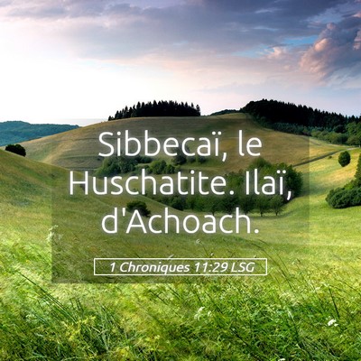 Picture 05 - 1 Chroniques 11:29 LSG - Sibbecaï, le Huschatite. Ilaï, - Bible Verse Picture
