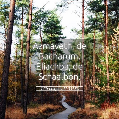 Picture 05 - 1 Chroniques 11:33 LSG - Azmaveth, de Bacharum. Eliachba, de - Bible Verse Picture