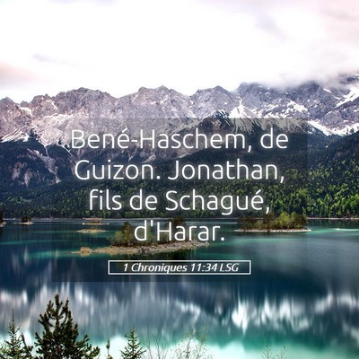 Picture 05 - 1 Chroniques 11:34 LSG - Bené-Haschem, de Guizon. Jonathan, fils de - Bible Verse Picture