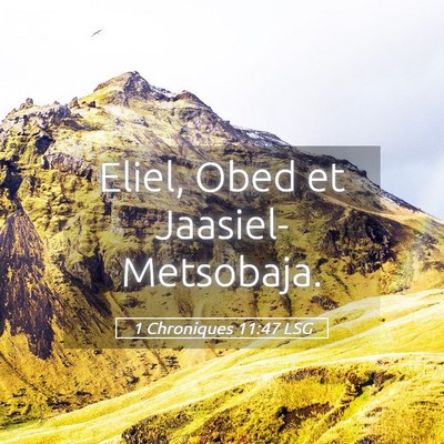 Picture 05 - 1 Chroniques 11:47 LSG - Eliel, Obed et - Bible Verse Picture