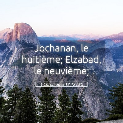 Picture 05 - 1 Chroniques 12:12 LSG - Jochanan, le huitième; Elzabad, le - Bible Verse Picture