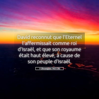 Picture 05 - 1 Chroniques 14:2 LSG - David reconnut que l'Eternel l'affermissait comme - Bible Verse Picture