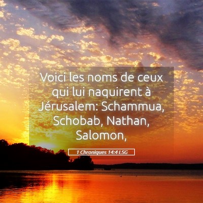 Picture 05 - 1 Chroniques 14:4 LSG - Voici les noms de ceux qui lui naquirent à - Bible Verse Picture