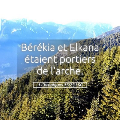 Picture 05 - 1 Chroniques 15:23 LSG - Bérékia et Elkana étaient portiers de - Bible Verse Picture