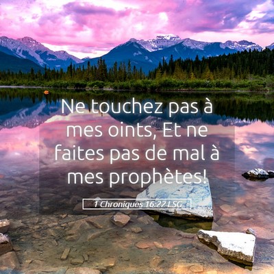 Picture 05 - 1 Chroniques 16:22 LSG - Ne touchez pas à mes oints, Et ne faites pas de - Bible Verse Picture