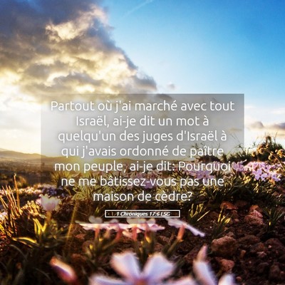 Picture 05 - 1 Chroniques 17:6 LSG - Partout où j'ai marché avec tout Israël, ai-je - Bible Verse Picture