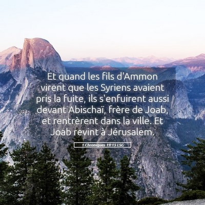 Picture 05 - 1 Chroniques 19:15 LSG - Et quand les fils d'Ammon virent que les Syriens - Bible Verse Picture