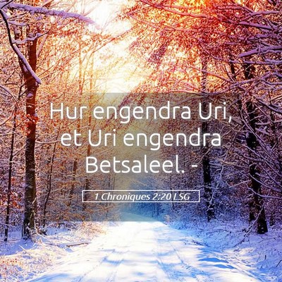 Picture 05 - 1 Chroniques 2:20 LSG - Hur engendra Uri, et Uri engendra Betsaleel. - Bible Verse Picture