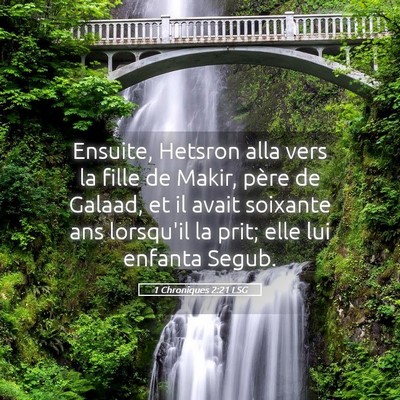 Picture 05 - 1 Chroniques 2:21 LSG - Ensuite, Hetsron alla vers la fille de Makir, - Bible Verse Picture