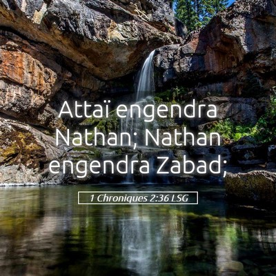 Picture 05 - 1 Chroniques 2:36 LSG - Attaï engendra Nathan; Nathan engendra - Bible Verse Picture