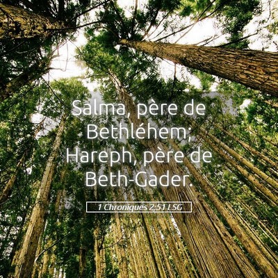 Picture 05 - 1 Chroniques 2:51 LSG - Salma, père de Bethléhem; Hareph, père de - Bible Verse Picture