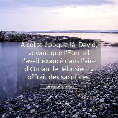Picture 05 - 1 Chroniques 21:28 LSG - A cette époque-là, David, voyant que l'Eternel - Bible Verse Picture