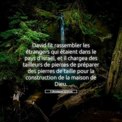 Picture 05 - 1 Chroniques 22:2 LSG - David fit rassembler les étrangers qui étaient - Bible Verse Picture