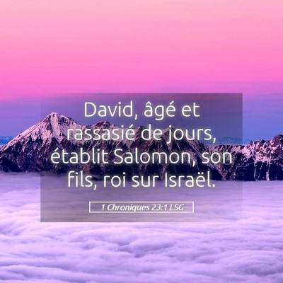 Picture 05 - 1 Chroniques 23:1 LSG - David, âgé et rassasié de jours, établit - Bible Verse Picture