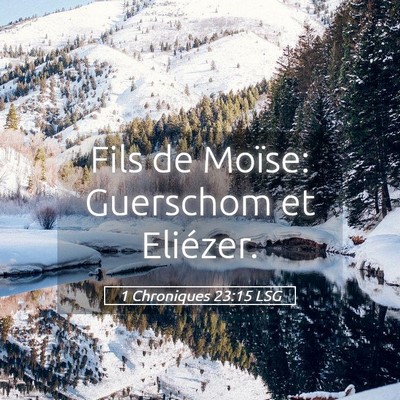 Picture 05 - 1 Chroniques 23:15 LSG - Fils de Moïse: Guerschom et - Bible Verse Picture