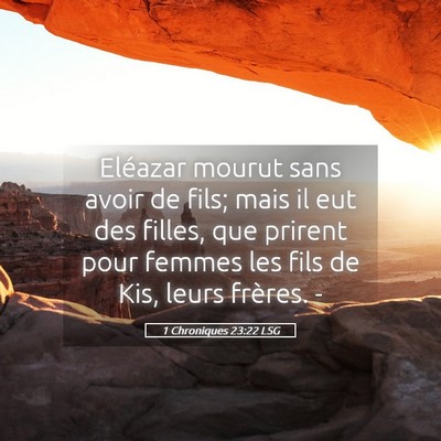 Picture 05 - 1 Chroniques 23:22 LSG - Eléazar mourut sans avoir de fils; mais il eut - Bible Verse Picture