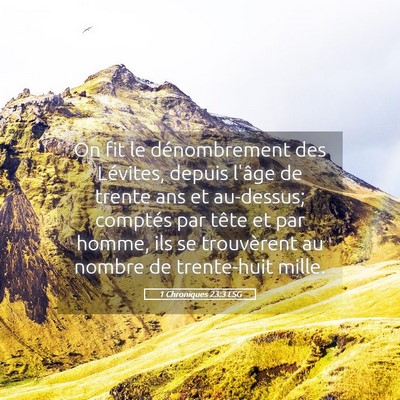 Picture 05 - 1 Chroniques 23:3 LSG - On fit le dénombrement des Lévites, depuis - Bible Verse Picture