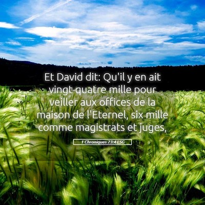 Picture 05 - 1 Chroniques 23:4 LSG - Et David dit: Qu'il y en ait vingt-quatre mille - Bible Verse Picture
