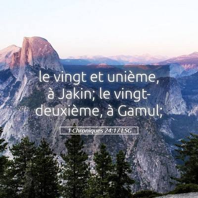 Picture 05 - 1 Chroniques 24:17 LSG - le vingt et unième, à Jakin; le - Bible Verse Picture