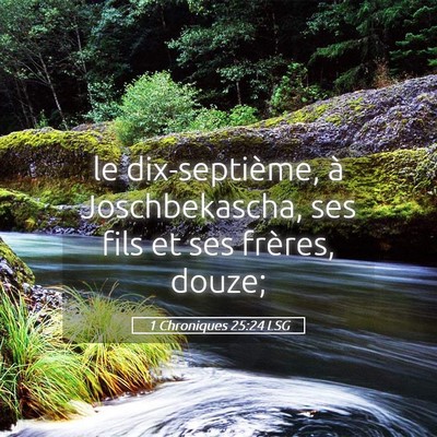Picture 05 - 1 Chroniques 25:24 LSG - le dix-septième, à Joschbekascha, ses fils et - Bible Verse Picture