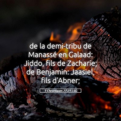 Picture 05 - 1 Chroniques 27:21 LSG - de la demi-tribu de Manassé en Galaad: Jiddo, - Bible Verse Picture