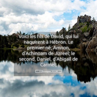Picture 05 - 1 Chroniques 3:1 LSG - Voici les fils de David, qui lui naquirent à - Bible Verse Picture