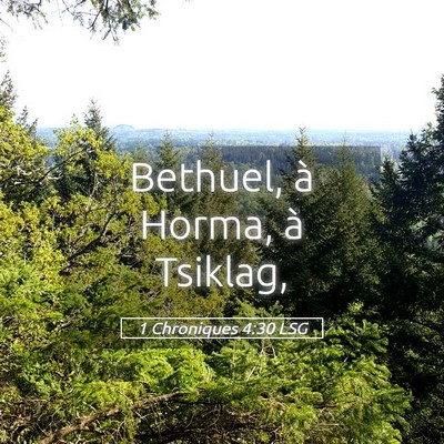 Picture 05 - 1 Chroniques 4:30 LSG - Bethuel, à Horma, à - Bible Verse Picture