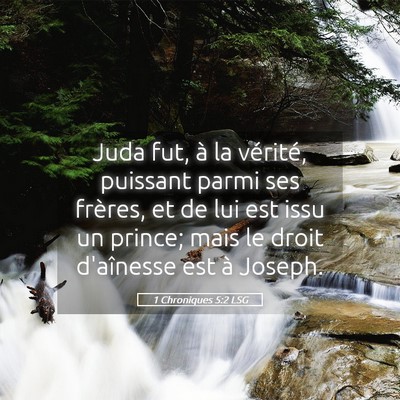 Picture 05 - 1 Chroniques 5:2 LSG - Juda fut, à la vérité, puissant parmi ses - Bible Verse Picture