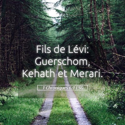 Picture 05 - 1 Chroniques 6:1 LSG - Fils de Lévi: Guerschom, Kehath et - Bible Verse Picture