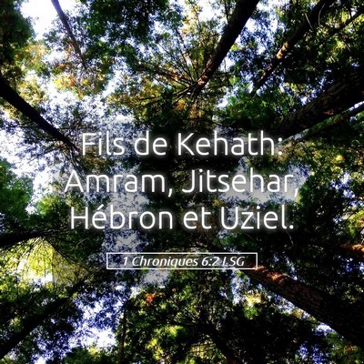 Picture 05 - 1 Chroniques 6:2 LSG - Fils de Kehath: Amram, Jitsehar, Hébron et - Bible Verse Picture