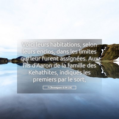 Picture 05 - 1 Chroniques 6:54 LSG - Voici leurs habitations, selon leurs enclos, dans - Bible Verse Picture