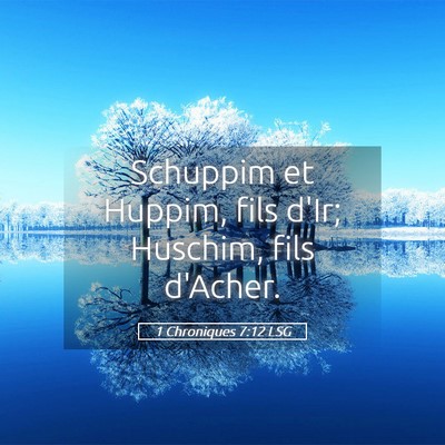 Picture 05 - 1 Chroniques 7:12 LSG - Schuppim et Huppim, fils d'Ir; Huschim, fils - Bible Verse Picture