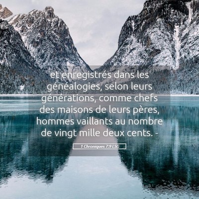 Picture 05 - 1 Chroniques 7:9 LSG - et enregistrés dans les généalogies, selon - Bible Verse Picture