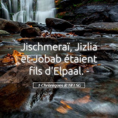 Picture 05 - 1 Chroniques 8:18 LSG - Jischmeraï, Jizlia et Jobab étaient fils - Bible Verse Picture