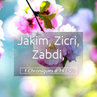 Picture 05 - 1 Chroniques 8:19 LSG - Jakim, Zicri, - Bible Verse Picture