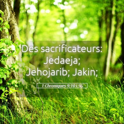 Picture 05 - 1 Chroniques 9:10 LSG - Des sacrificateurs: Jedaeja; Jehojarib; - Bible Verse Picture