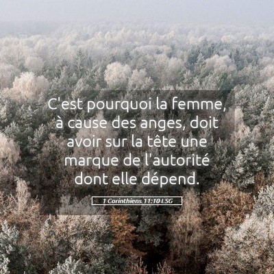 Picture 05 - 1 Corinthiens 11:10 LSG - C'est pourquoi la femme, à cause des anges, doit - Bible Verse Picture