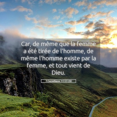 Picture 05 - 1 Corinthiens 11:12 LSG - Car, de même que la femme a été tirée de - Bible Verse Picture