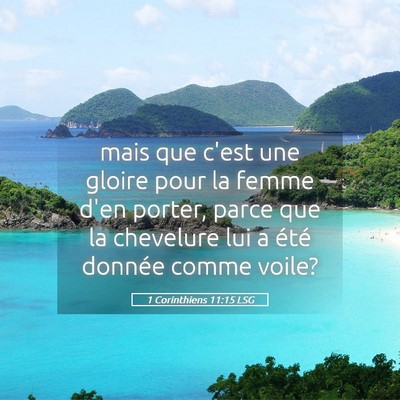Picture 05 - 1 Corinthiens 11:15 LSG - mais que c'est une gloire pour la femme d'en - Bible Verse Picture