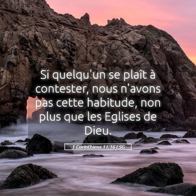 Picture 05 - 1 Corinthiens 11:16 LSG - Si quelqu'un se plaît à contester, nous n'avons - Bible Verse Picture