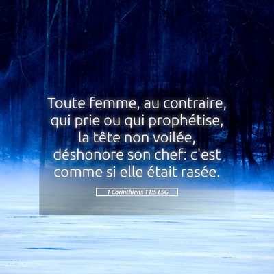 Picture 05 - 1 Corinthiens 11:5 LSG - Toute femme, au contraire, qui prie ou qui - Bible Verse Picture