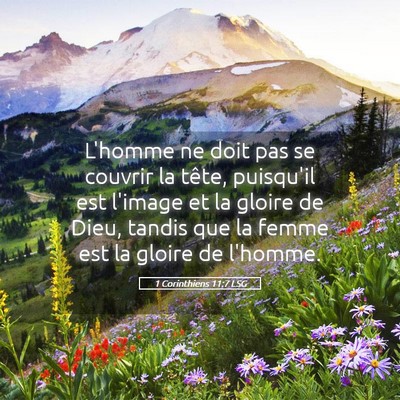 Picture 05 - 1 Corinthiens 11:7 LSG - L'homme ne doit pas se couvrir la tête, - Bible Verse Picture