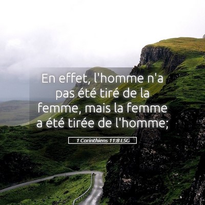 Picture 05 - 1 Corinthiens 11:8 LSG - En effet, l'homme n'a pas été tiré de la - Bible Verse Picture