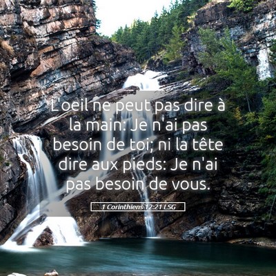 Picture 05 - 1 Corinthiens 12:21 LSG - L'oeil ne peut pas dire à la main: Je n'ai pas - Bible Verse Picture