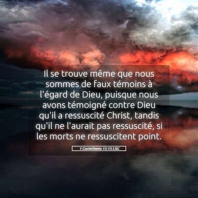 Picture 05 - 1 Corinthiens 15:15 LSG - Il se trouve même que nous sommes de faux - Bible Verse Picture